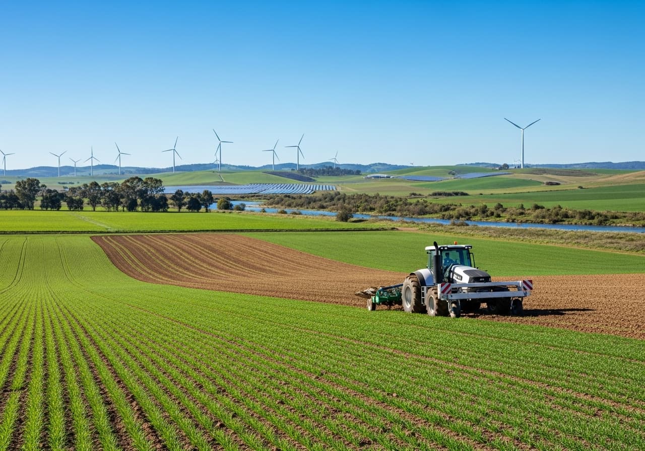 Agricultural fields and sustainable farming